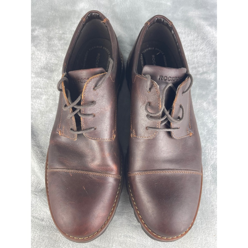 Rockport Storm Front Cap Toe Oxford Mens 12 Brown Excellent Leather CH2746 - Picture 3 of 8